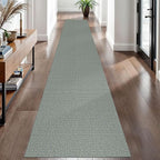 EARTHALL Washable Runner Rug 2x12 Ft Non Slip Runners for Hallways Long Cotton Rubber Backed Kitchen Runner Braided Indoor Floor Carpet Runners for Entryway, Hall, Kitchen, Green/Grey