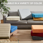 22 inches Floor Pillow for Adults - Large Meditation Cushion with Thick Foam & Soft Tufted Cover - Premium Outdoor Square Floor Cushion Seat - Yoga Pillows for Sitting On Floor - Orange