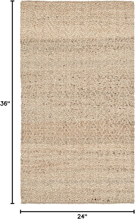 SAFAVIEH Natural Fiber Collection Accent Rug - 2' x 3', Natural, Handmade Farmhouse Fringe Jute, Ideal for High Traffic Areas in Entryway, Living Room, Bedroom (NF731A)