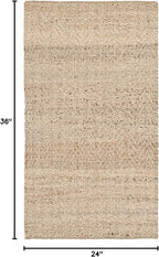 SAFAVIEH Natural Fiber Collection Accent Rug - 2' x 3', Natural, Handmade Farmhouse Fringe Jute, Ideal for High Traffic Areas in Entryway, Living Room, Bedroom (NF731A)
