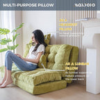 MAXYOYO Folding Sofa Bed, Tufted Bean Bag Bed with Pillows Floor Mattress for Adults, Extra Thick and Long Floor Sofa, Full Floor Couch Bed for Bedroom Living Room, Green, 54x91 Inch
