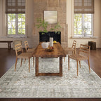 Machine Washable Rugs for Living Room: 9x12 Area Rugs for Bedroom Vintage Stain Resistant Non Slip Low Pile Soft Boho Carpet for Kitchen Dining Room Farmhouse Kids Room Nursery