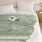 WRENSONGE Throw Blanket Cationic Dyeing Green Soft Cozy Fluffy Warm Hand Made Weave Throw Blankets for Couch, Sofa, Chair, Bed, Camping, Picnic, Travel Lightweight Bed Blanket - 60"x80"