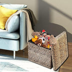 ALASDO Ottoman Storage Ottoman Footrest Stool Foldable Foot Rest Footstool Bench for Living Room 17x13x13inches Leopard Print