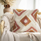 Merrycolor Boho Throw Pillow Covers 18x18 with Tassels, Decorative Pillow Covers Woven Tufted Bohemian Pillow Covers for Couch Sofa Bedroom Living Room