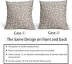 Tan Khaki Floral Pillow Covers 20x20 Set of 2 Vintage Rustic Old Style Cute Small Flower Cream Print Decorative Outdoor Pillowcases Farmhouse Throw Cushion Case Decor for Couch Sofa Bed