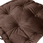 vctops Square Chair Pad Pillow with Handle Super Soft Floor Tatami Seat Cushion Thick Velvet Chair Pads Cushion for Kitchen Dining Office Chair (Coffee,17"x17")