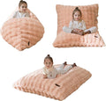 MAXYOYO 3 in 1 Kids Bean Bag Chair Bed, Child Floor Sofa for Gaming, Reading, Convertible Bean Bag Floor Cushion with Machine Washable Cover for Living Room Bedroom, Pink