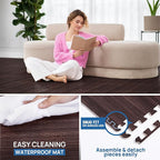 Yes4All EVA Interlocking Mats, Puzzle Floor Tiles, Foam Floor Padding with Border for Furniture, Home Space, Living Room, Garage 11,22,32 SQFT