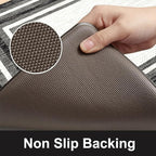 KIMODE Anti Fatigue Kitchen Mat for Floor, 20"x47"+20"x32" Kitchen Rugs Set of 2, Non Slip Kitchen Floor Mats Cushioned, Comfort Mats for Kitchen Floor, Sink, Laundry, Office, Desk Black and White
