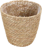 Straw Woven Plant Basket : Planter Basket with Plastic Liner Flower Pots for Home Balcony Farmhouse, 8.65X8.65X8.25in