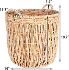 Household Essentials Brown Tall Round Wicker Storage Basket 19'' x 25''