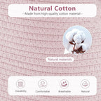 Cotton Rope Storage Basket, 15x10x9 Inches, Woven Basket for Shelves, Clothes, Towels, Books, and Laundry, Light Pink (2 Pack)