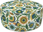 LVTXIII Inflatable Stool Ottoman Footrest with Handle, Decorative Fade-Resistant Foot Stool, Indoor or Outdoor Pouf for Home Garden and Camping Use, D21 x W 21 x H9, Fiesta Floral
