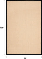 SAFAVIEH Area Rug 6x9 - Natural Fiber Collection - Maize & Black, Sisal, Woven Design with Border (NF141A)