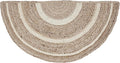 VHC Brands Jute Rug Half Circle, Natural and Crème, 16.5x33