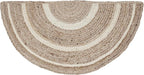 VHC Brands Jute Rug Half Circle, Natural and Crème, 16.5x33