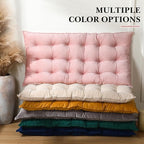 Bench Cushion for Indoor Furniture 40x20 in Velvet Thicken Indoor Window Seat Cushion, Piano Sofa, Entryway Storage, Bay Window Tufted Patio Porch Swing Bench Pad Memory Foam(Blush Powder)