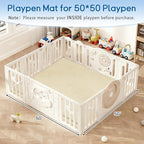 Baby Play Mat for Floor Nursery Rug Muscle Mat Area Rug Playroom Rug 50"x50" Playpen Mat Memory Foam 1.3" Thick Crawling Mat for Babies,Toddlers, Infants, Kids,Light Beige