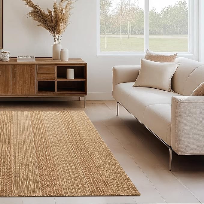 6x9 Area Rugs for Living Room – Machine Washable Boho Woven Rug with Non-Slip Backing, Large Living Room Rug, Mats for Bedroom, Dining Room, Home Office – Soft & Durable, Pet Friendly