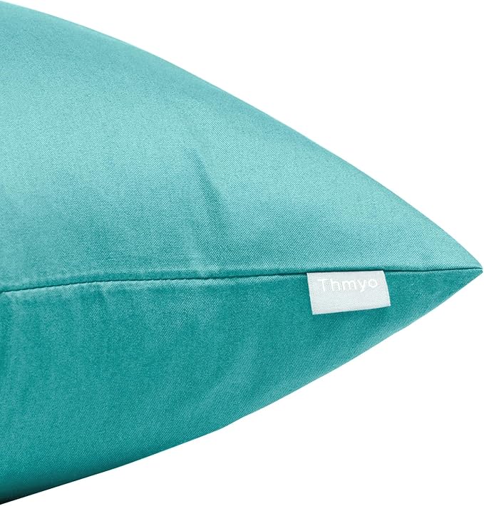 4-Pack 100% Cotton Lumbar Comfortable Solid Decorative Throw Pillow Case,Thmyo Rectangle Cushion Cover Pillowcase Sublimation Blank Pillow Covers DIY Throw Pillowcase(12x20inch/30x50cm, Green)