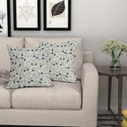 Green Teal Navy Blue Floral Pillow Covers 22x22 Set of 2 Vintage Rustic Old Style Cute Small Flower Print Decorative Outdoor Pillowcases Farmhouse Throw Cushion Case Decor for Couch Sofa Bed