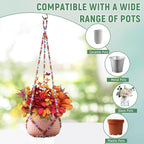 1Pack Glass Beaded Plant Hanger Indoor,Rainbows Hanging Planters for Outdoor Plants,Colored Macrame Plant Hanger,Boho Handmade Farmhouse Rustic Decor,21Inch(Pot Not Included)