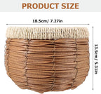 GANAZONO Woven Planter Basket Natural Rattan Plant Pot 7.28X7.28X5.31In Handwoven Multi-Purpose Flower Container for Indoor Outdoor Decor and Storage