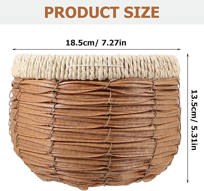 GANAZONO Woven Planter Basket Natural Rattan Plant Pot 7.28X7.28X5.31In Handwoven Multi-Purpose Flower Container for Indoor Outdoor Decor and Storage