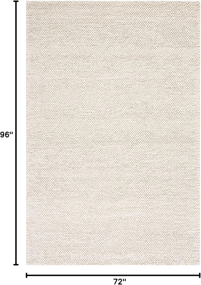 SAFAVIEH Area Rug 6x8 - Natura Collection - Beige & Ivory, Handmade Wool Blend, Textured Design, Ideal for Living Room, Bedroom, Dining Space (NAT425B)