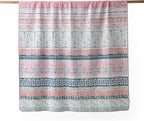 Boho Style King Quilt Set Pink Bohemian Floral Strip Quilt Beddding Set, Soft and Lightweight Bedspread for All Season, Oversize King Bed Coverlet with 2 Matching Pillow Shams (3 Pieces)