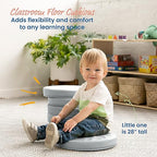 ECR4Kids SoftZone Floor Cushions, Round, Flexible Seating, Grey, 6-Piece