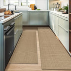Artoid Mode Washable Non Slip Kitchen Rugs and Mats Set of 3, Rubber Backing Absorbent Kitchen Mats for Floor Front of Sink - 24"x36"+24"x60"+24"x72"