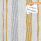 Indigo Ink - Decorative Pillow, Woven Stripe Decorative Pillow, Throw Pillows for Couch or Bed, Boho Home Decor, 14" x 20" (White Denim Collection, Grey/Yellow)