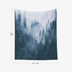 EMMTEEY Dorm Tapestry Marble,Tapestries Décor Living Room Bedroom for Home Inhouse by Printed 50x60 Inches for Foggy Mountain Landscape with fir Forest in Hipster Vintage Retro Style