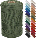NOANTA Olive Green Macrame Cord 5mm x 109yards, Colored Macrame Rope Cotton Rope Macrame Yarn, Colorful Cotton Craft Cord for Wall Hanging, Plant Hangers, Crafts, Knitting