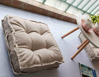 Verpert Square Thick Floor Seating Cushions,Solid Thick Tufted Cushion Meditation Pillow for Sitting on Floor,Tatami Pad for Guests or Kids Reading Nook,Yoga Living Room Sofa Balcony Outdoor (Beige)
