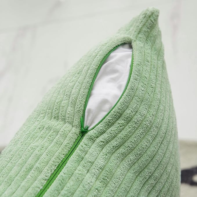 Home Brilliant Spring Pillow Covers 24x24 Set of 2 Super Soft Green Throw Pillow Covers Euro Shams Decorative Pillowcases for Couch Bed Room St Patricks Day Decor, 24 x 24 inch, Sage Green