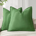 Foindtower Pack of 2, Decorative Linen Soild Throw Pillow Covers Soft Accent Euro Cushion Case Boho Farmhouse Pillowcase for Chair Couch Sofa Bedroom Living Room Home Decor 20 x 20 Inch Forest Green