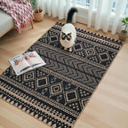 Lahome Easy Jute Boho Area Rugs for Entryway, Washable Rugs 3x5 for Kitchen, Small Non-Slip Indoor Outdoor Carpet, Western Geometric Print Front Door Carpet for Patio Balcony