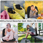 Stadium Seats Cushion for Bleachers with Strong Back Support, Folding Bleacher Seat with 20In Wide Cushion, 4LBS Lightweight, 6 Reclining Positions, Multifunctional Floor Chair for Indoor or Outdoor