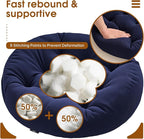 4Pcs Floor Pillows for Adults, Meditation Cushions, Large Round Sitting Cushion Living Room Memory Foam Pillow for Sitting (4, Navy, 22x22x6 Inch)