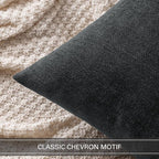 MIULEE Pack of 2 Black Decorative Pillow Covers 18x18 Inch Soft Chenille Couch Throw Pillows Farmhouse Cushion Covers for Home Decor Sofa Bedroom Living Room
