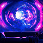 Atrippy Blacklight Galaxy 3D Tapestry for Bedroom, Glow in the Dark Space Room Decor Wall Hanging, UV Reactive Vortex Tapestries Backdrop Posters for Living Gamer Room Dorm Office 51x60 Inches