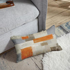 Emvency Set of 2 Orange Beige and Grey Throw Pillow Covers Modern Abstract Painting Decorative Pillow Cases Home Decor Standard Rectangle 12x20 Inches Pillowcases