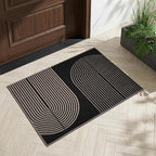 GarveeHome Modern Rainbow Easy Jute Rug, 2x3 Entryway Rug Indoor Outdoor Front Door Mat Neutral Non Slip Non Shedding Washable Farmhouse Kitchen Mat