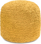 Anji Mountain Pouf Ottoman Foot Rest, Handmade Ottoman Pouf, Comfortable Foot Stool, Decorative Floor Seating for Living Room Decor, Bedroom & Home Décor Accent - Mustard