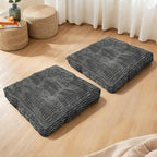 Floor Cushions, Corduroy Floor Pillow, Floors Pillows for Adults & Pets, Large Floors Pouf, Square Floored Pillows for Sitting & Yoga(2PC, Dark Grey，22"×22"×5.9")