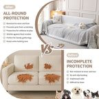 Boho Chenille Couch Cover for Dogs, Non Slip Sofa Cover, Couch Slipcover Covers for 3 Cushion, Furniture Protector with Tassels for Pets Washable, 71"x118", Curved Lines Grey