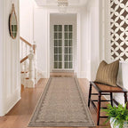 GarveeHome 2.5x8 Runner Rug for Hallway Washable Kitchen Rugs Non Slip Solid Coffee Modern Minimalism Soft Low-Pile Scalloped Indoor Carpet for Entryway Laundry Room Floor Mats